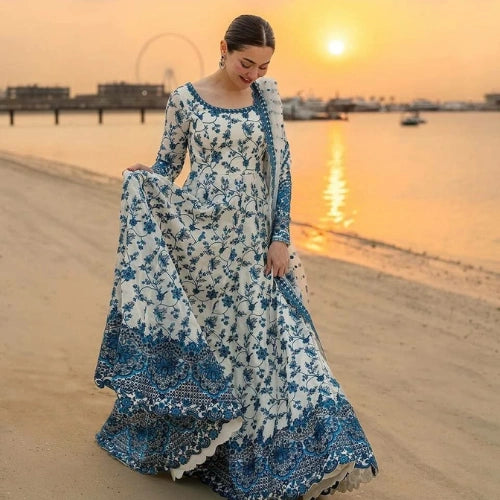 Meher Embroidered Organza Gown Set