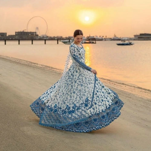 Meher Embroidered Organza Gown Set