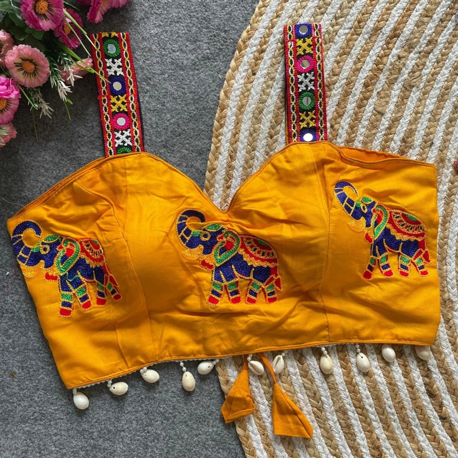 Traditional Navratri Halter Neck Embroidered Blouse