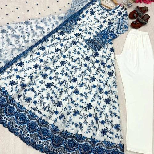 Meher Embroidered Organza Gown Set