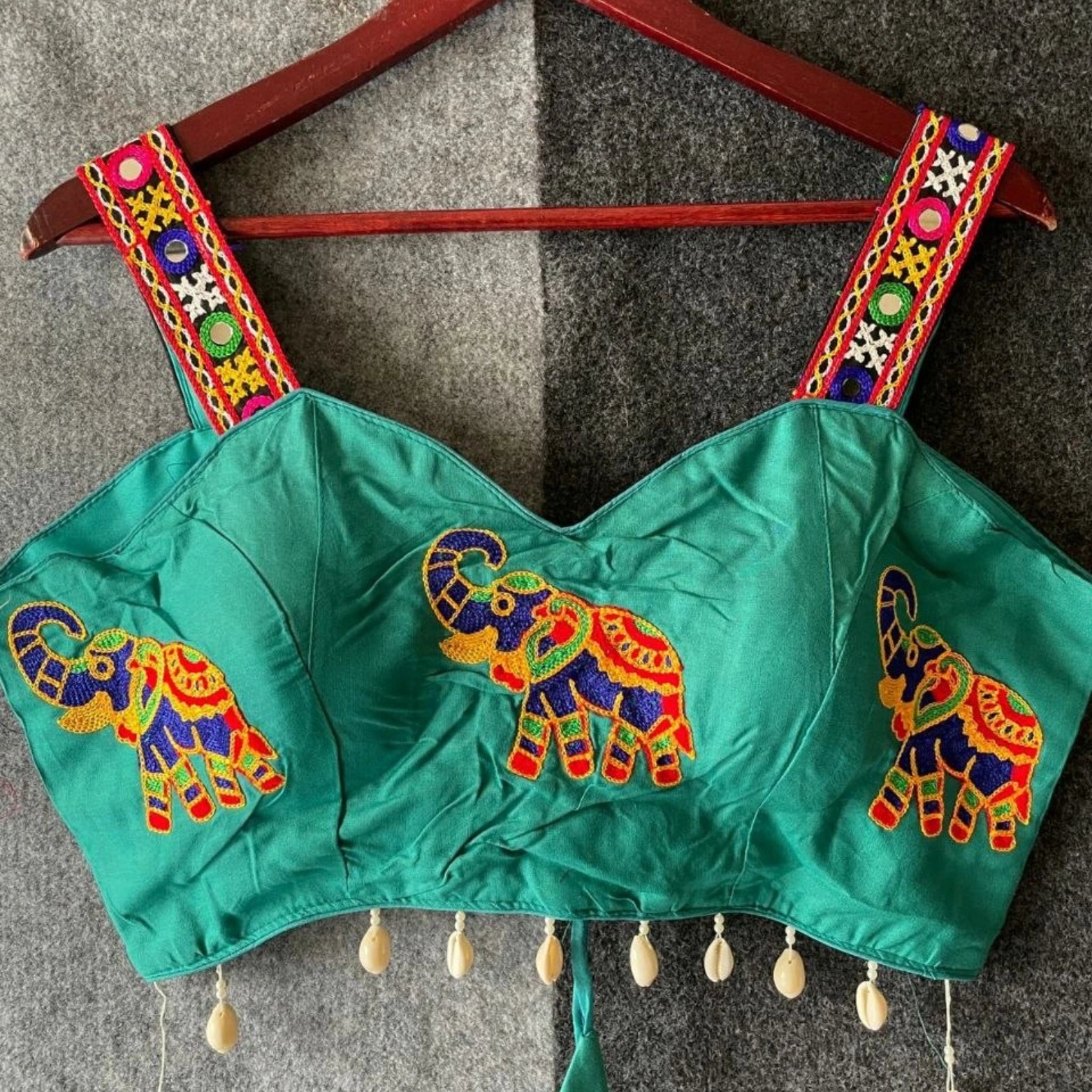 Traditional Navratri Halter Neck Embroidered Blouse