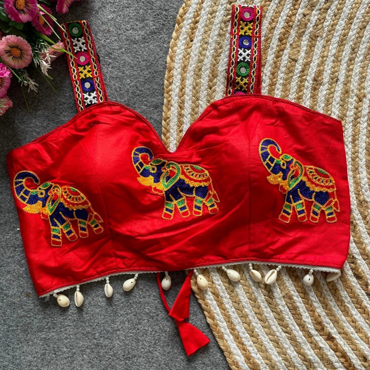 Traditional Navratri Halter Neck Embroidered Blouse
