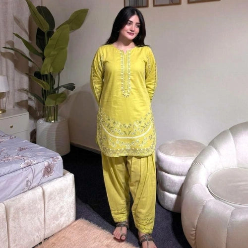 Zoya Embroidered Roman Silk Farshi Set
