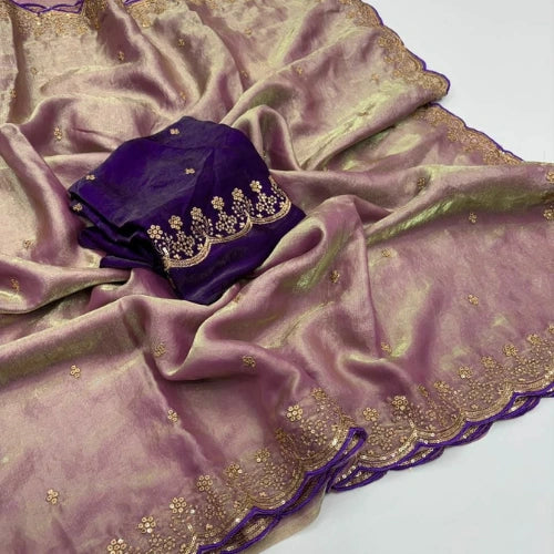 Noorvika Sequined Satin Saree