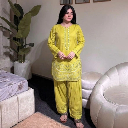 Zoya Embroidered Roman Silk Farshi Set