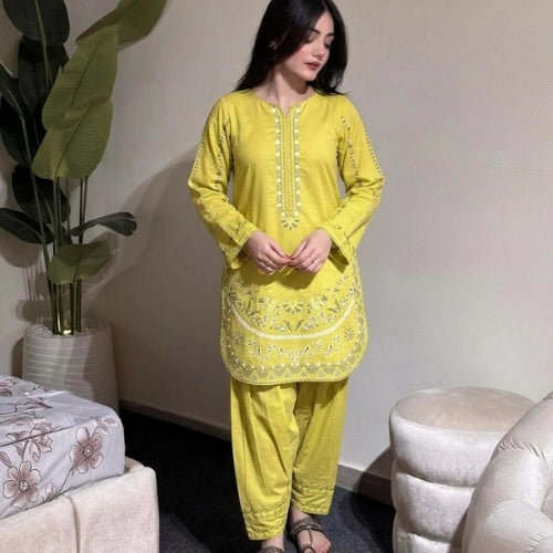 Zoya Embroidered Roman Silk Farshi Set