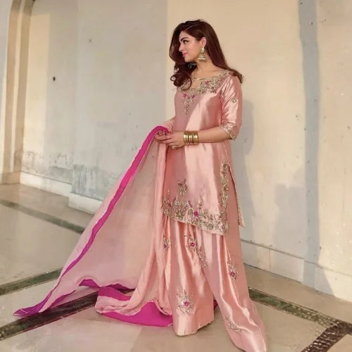Devsena Silk Embroidered Designer Suit Set