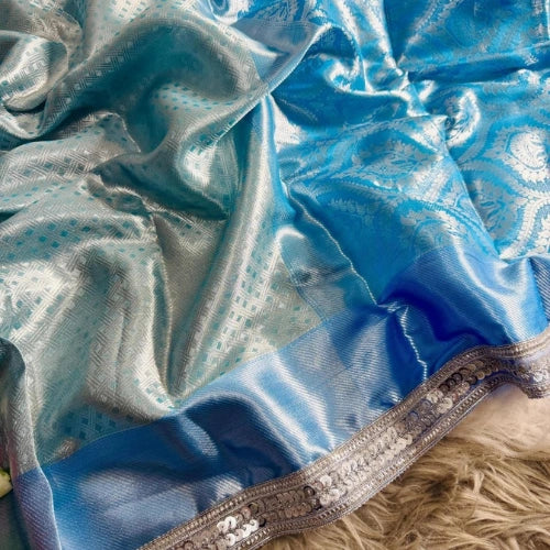 Banarasi Tissue Silk Zari Check Saree