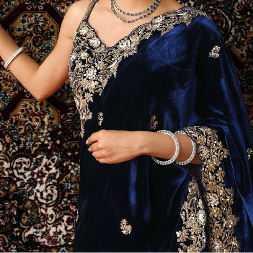 Noor Viscose Velvet Designer Saree