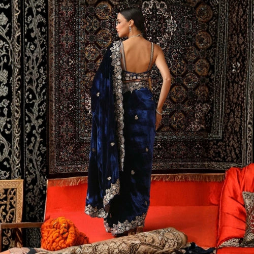 Noor Viscose Velvet Designer Saree