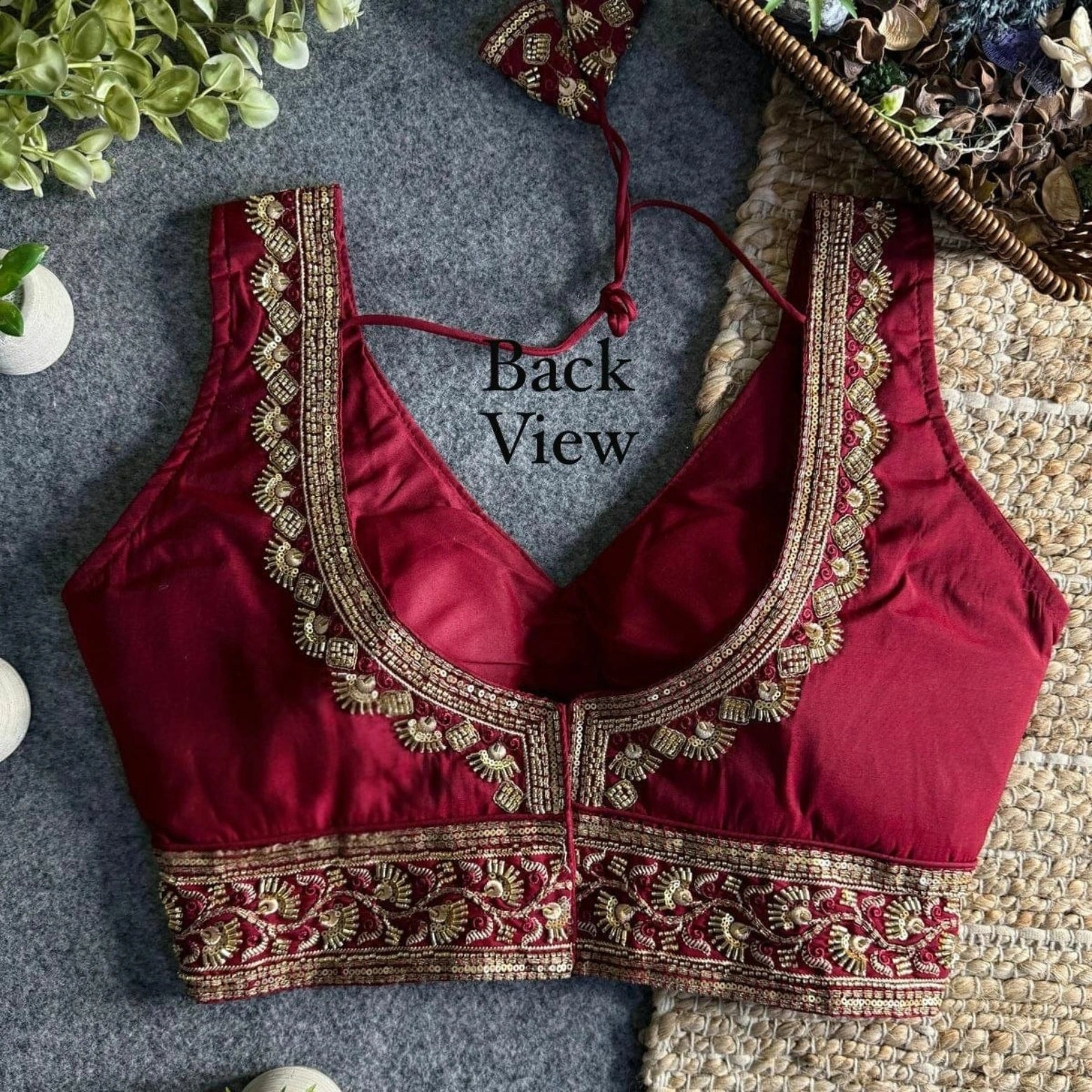 Roman Silk Zari & Bead Embroidered Party Wear Blouse