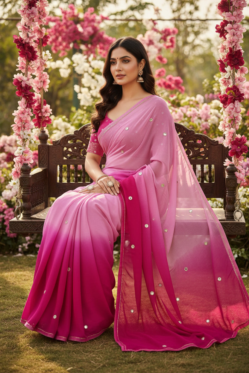 Nazbin Chiffon Cutdana Work Saree