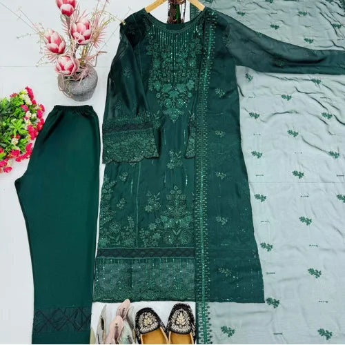 Organza Embroidered Designer Suit Set