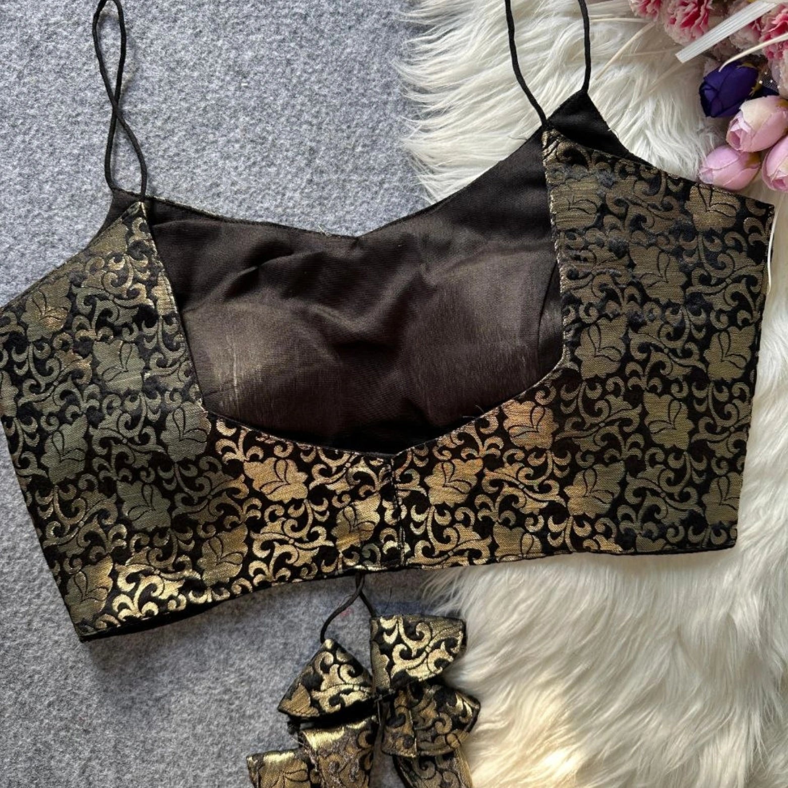 Jacquard Silk Party Wear Blouse