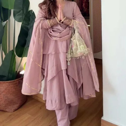 Mal Chanderi Embroidered Sharara Set
