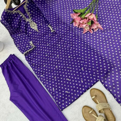 Digital Print Satin Georgette Suit Set