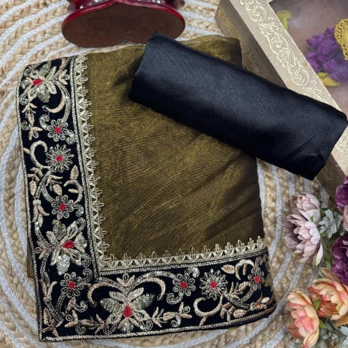 Zari Noir Twill Saree