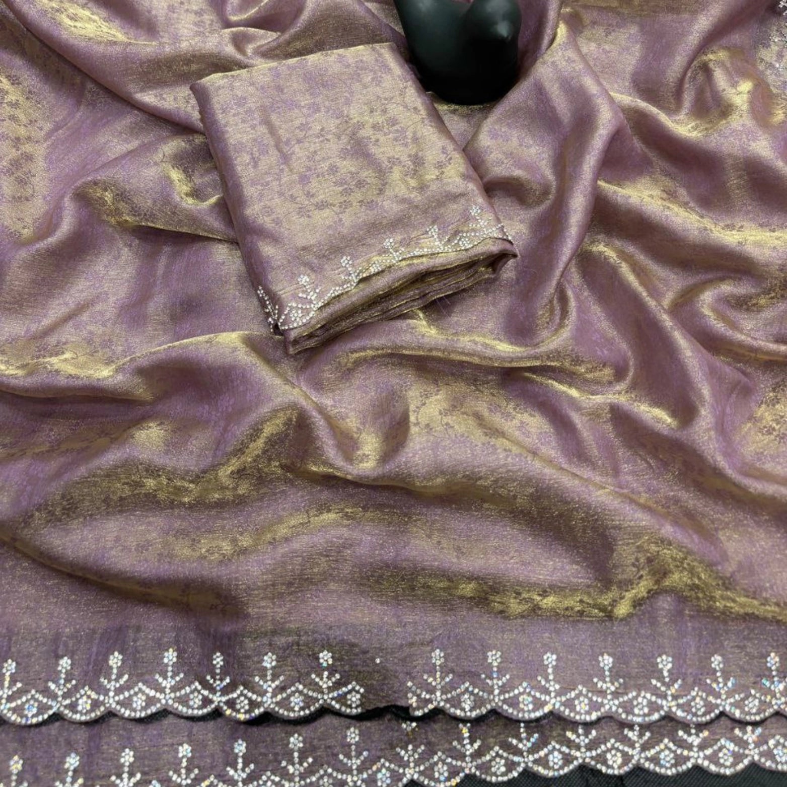Fendi Satin Swarovski Border Saree