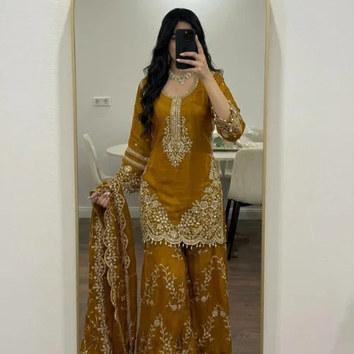 Heavy Embroidered Faux Georgette Suit Set