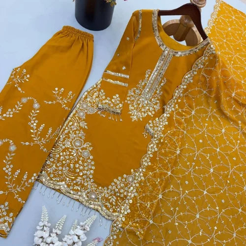 Heavy Embroidered Faux Georgette Suit Set
