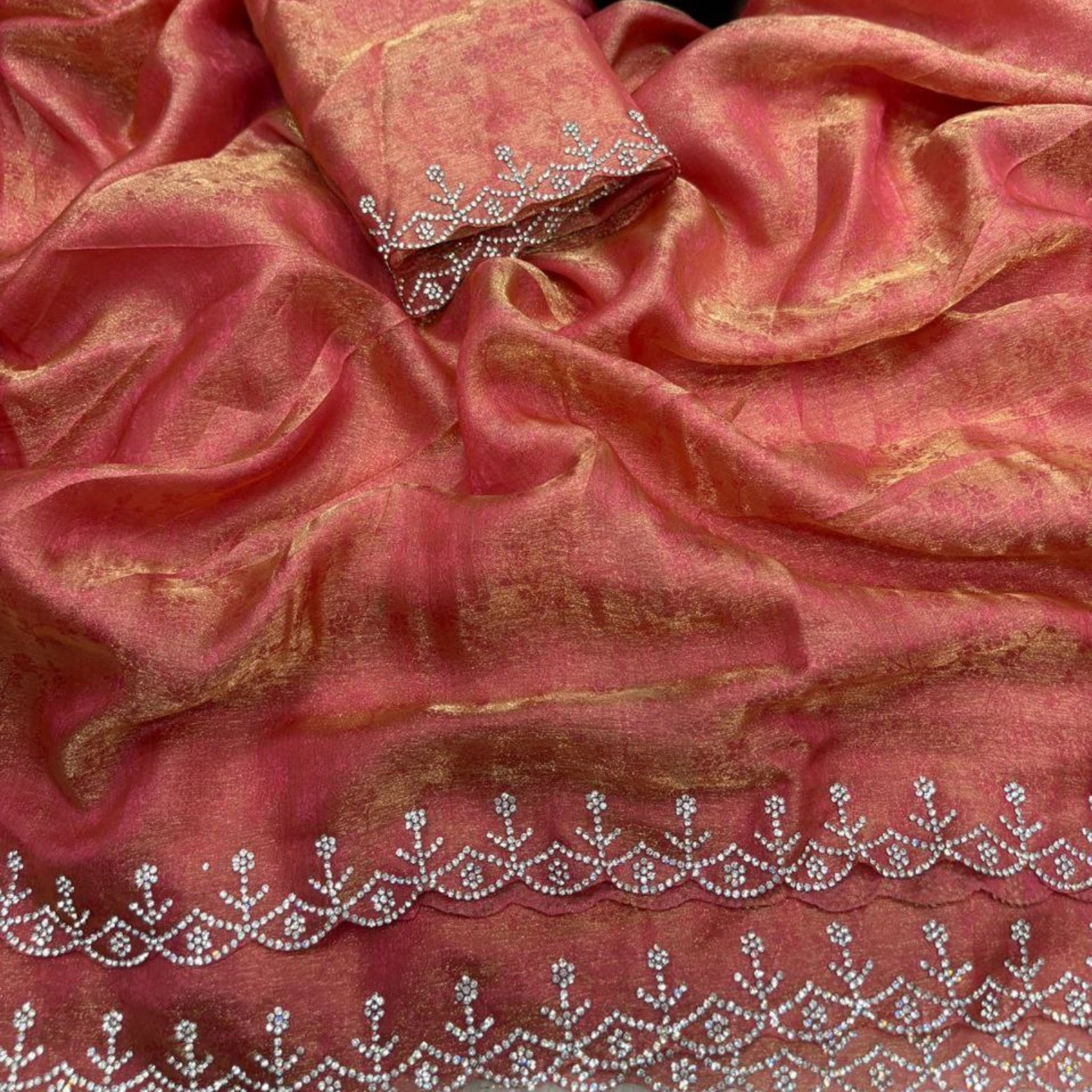 Fendi Satin Swarovski Border Saree