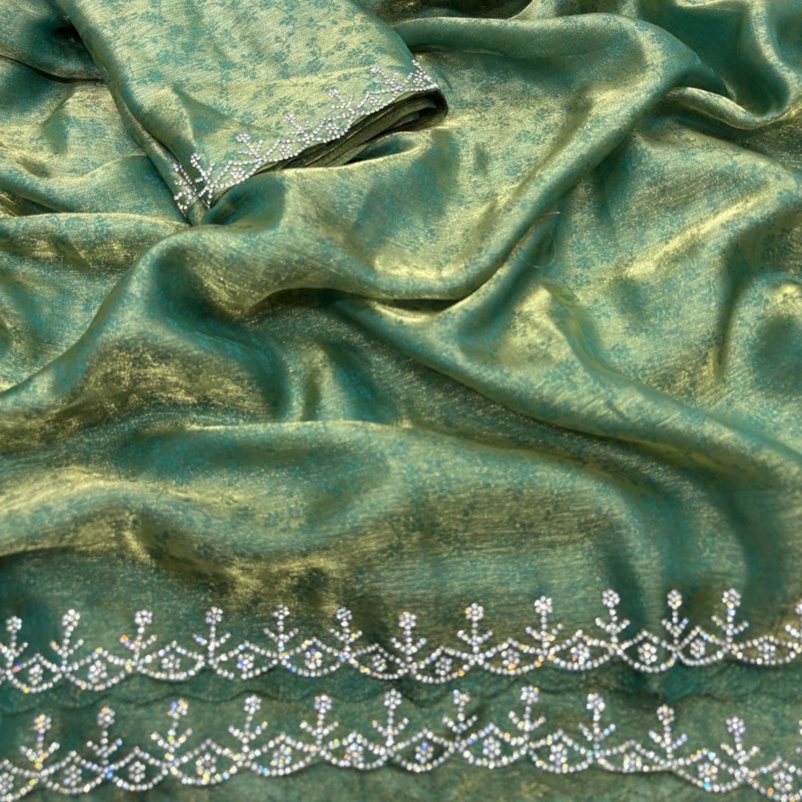 Fendi Satin Swarovski Border Saree