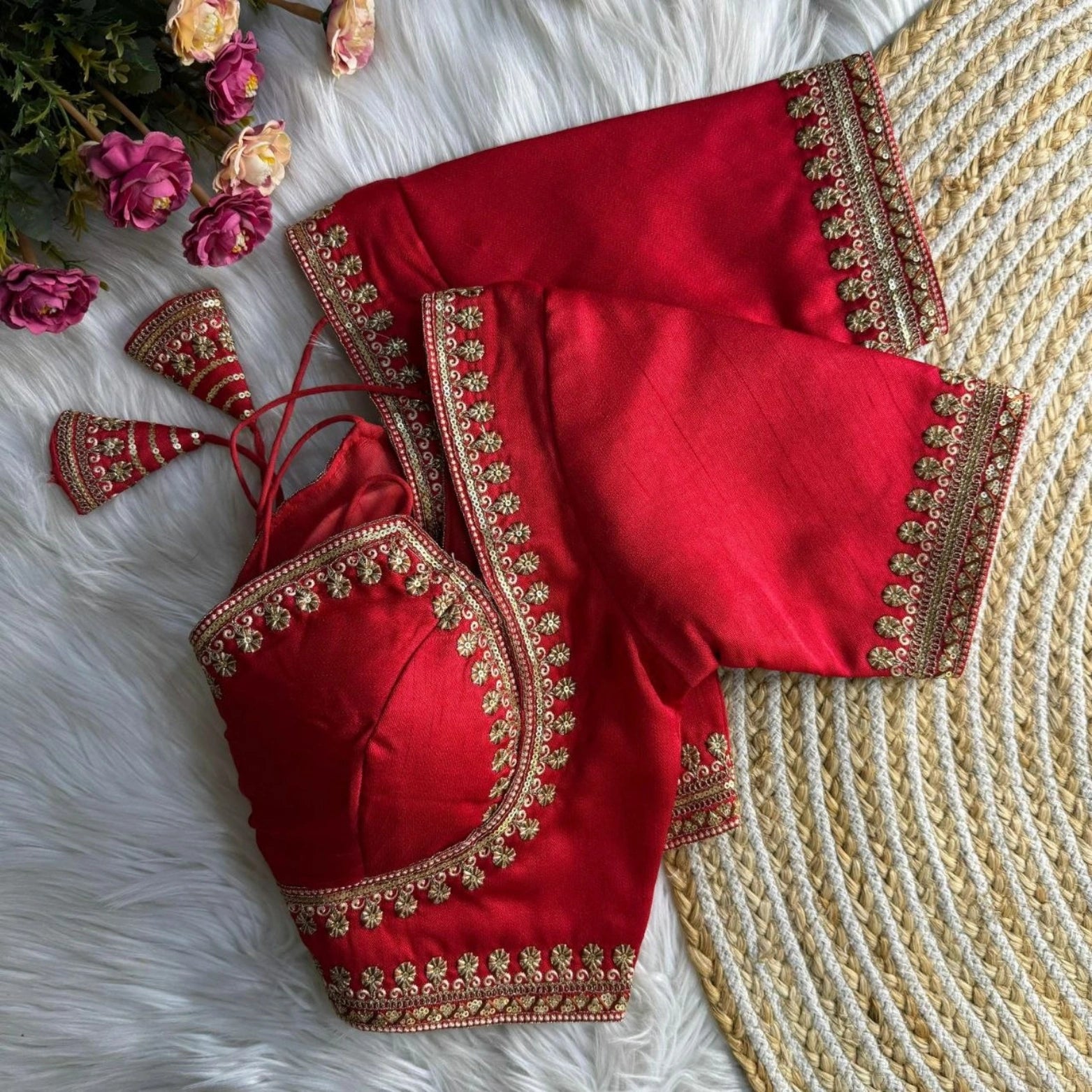 Italian Silk Embroidered Partywear Blouse