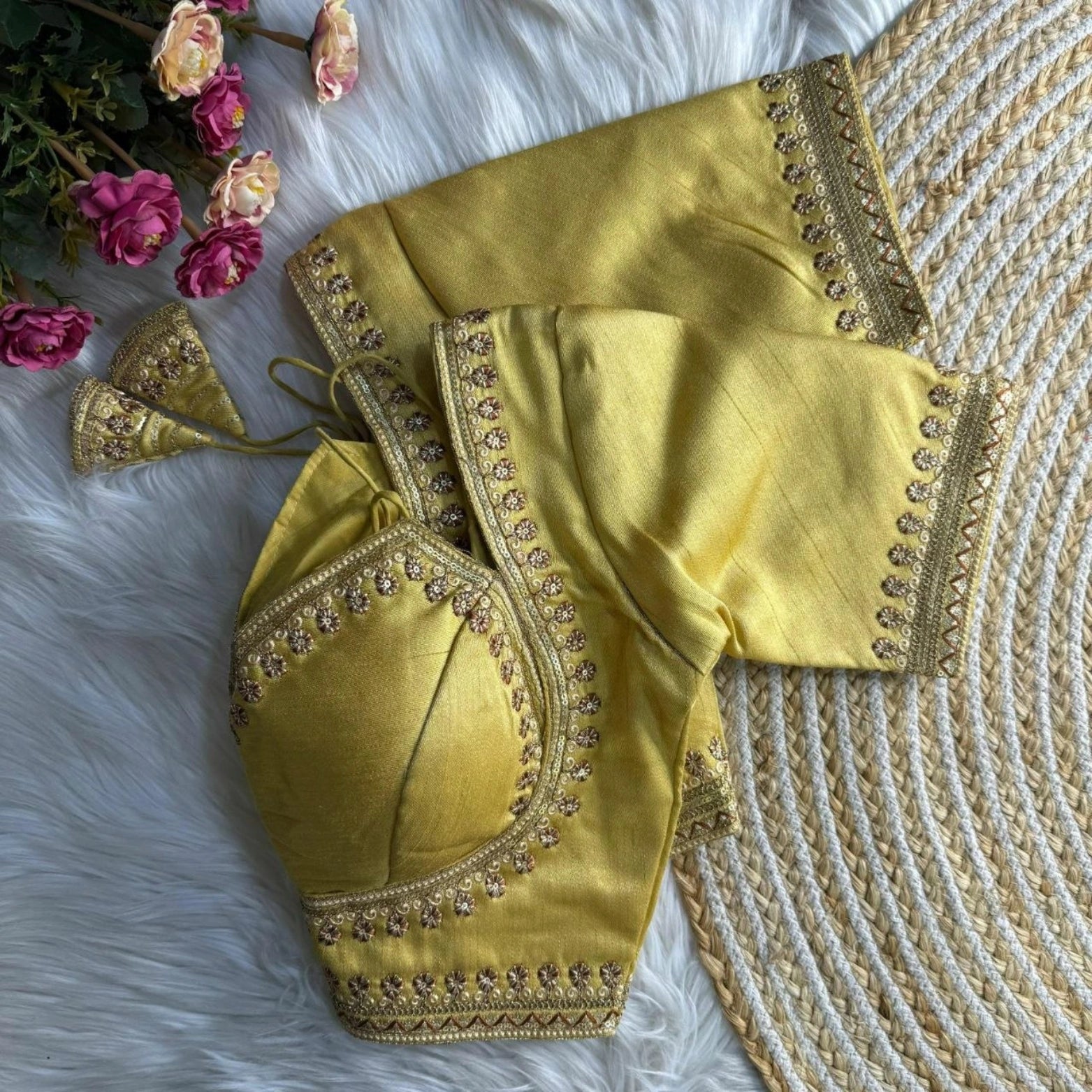 Italian Silk Embroidered Partywear Blouse