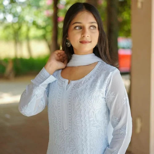Designer Chikankari Georgette Suit Set