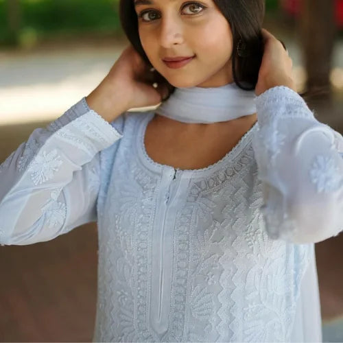Designer Chikankari Georgette Suit Set