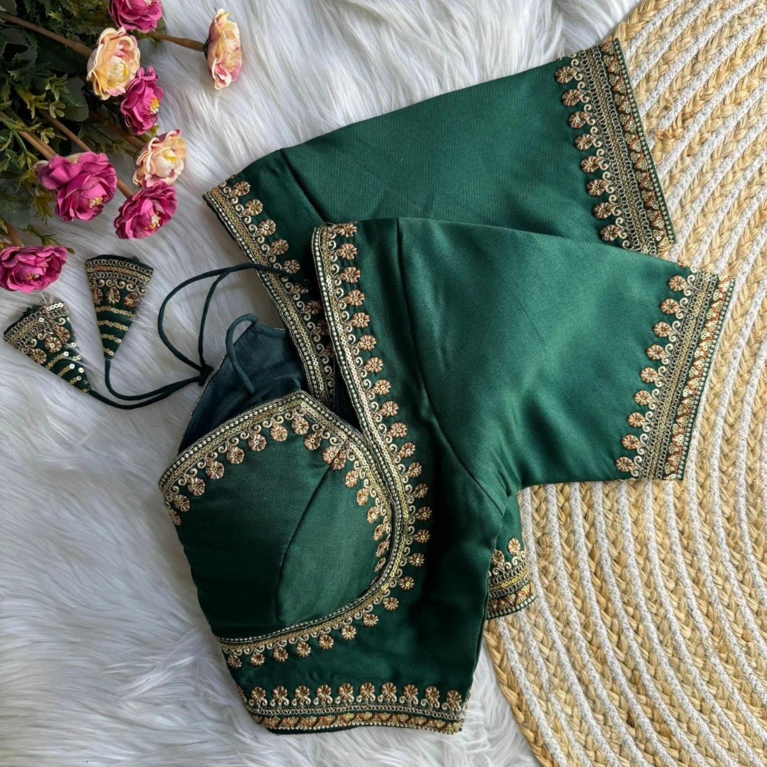 Italian Silk Embroidered Partywear Blouse