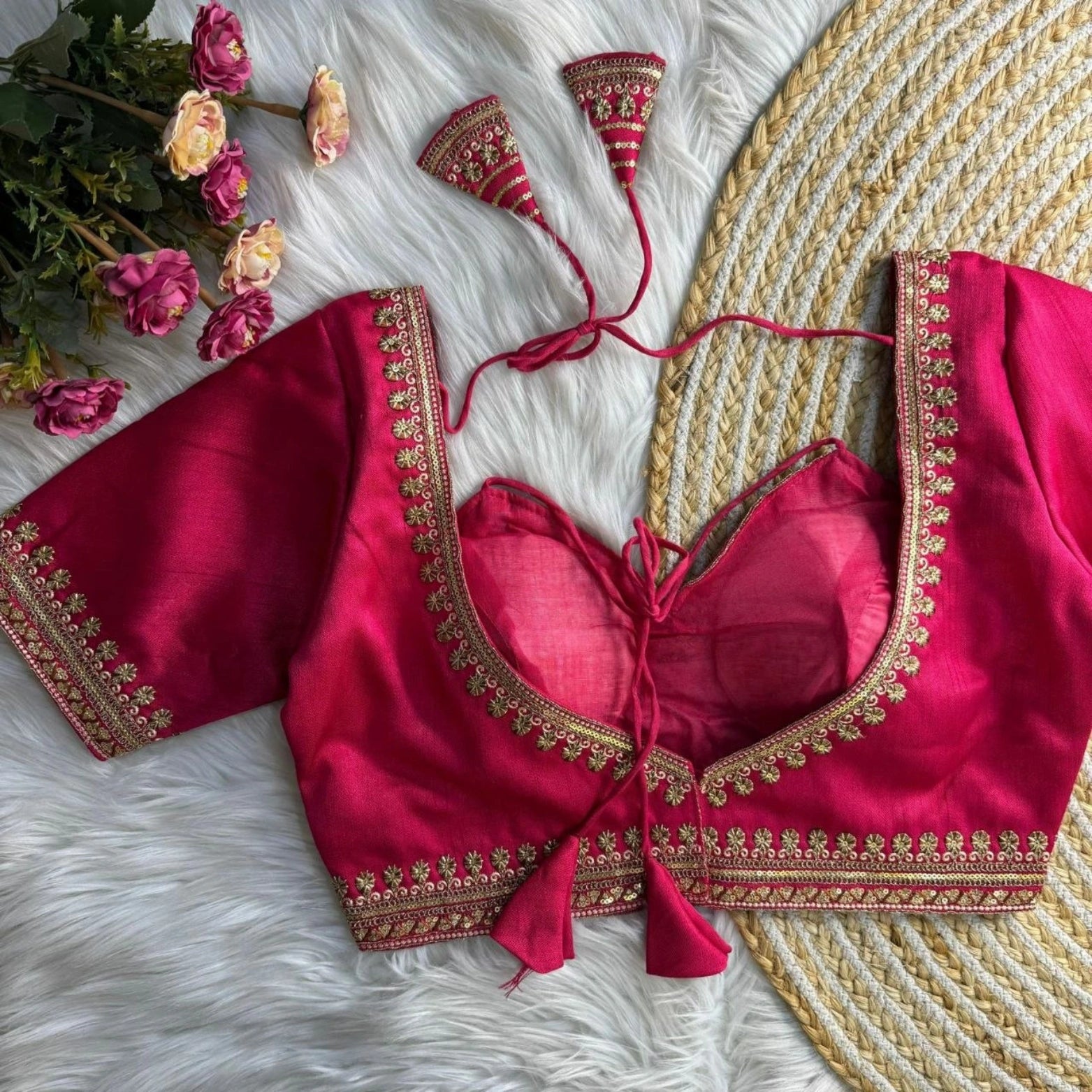 Italian Silk Embroidered Partywear Blouse