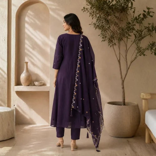 Premium Two-Tone Silk Kurti Palazzo Set