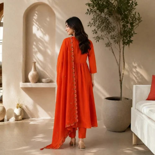 Premium Two-Tone Silk Kurti Palazzo Set
