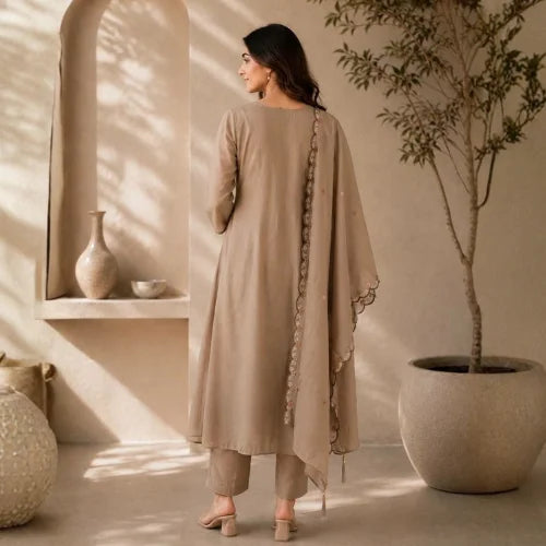 Premium Two-Tone Silk Kurti Palazzo Set
