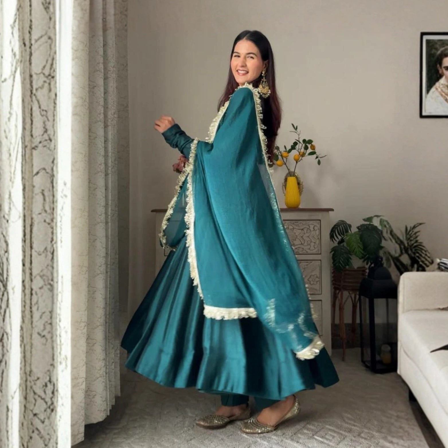 Riwaayat Party Wear Gown Set with Dupatta