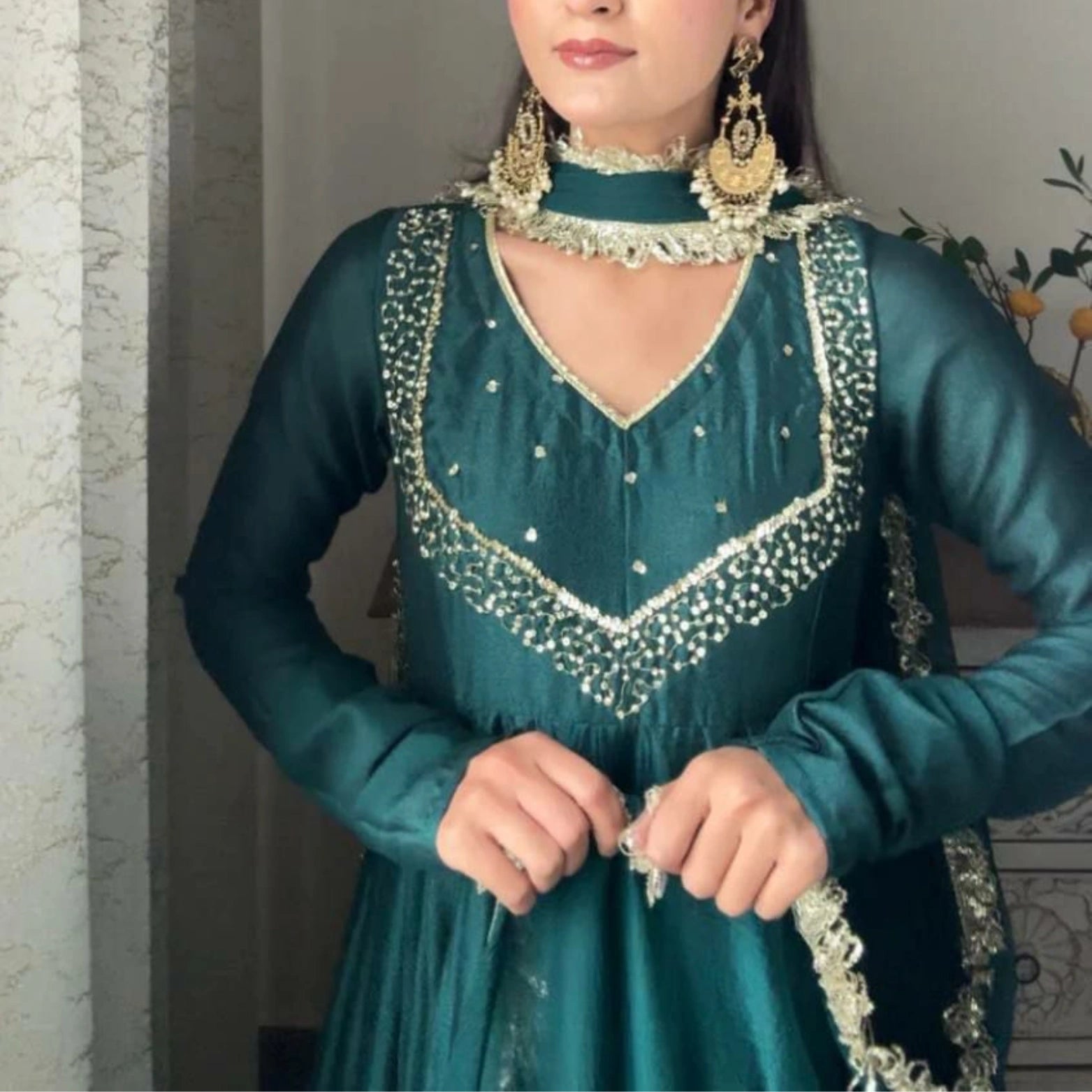 Riwaayat Party Wear Gown Set with Dupatta