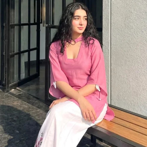Roman Silk Designer Kurti Palazzo Set