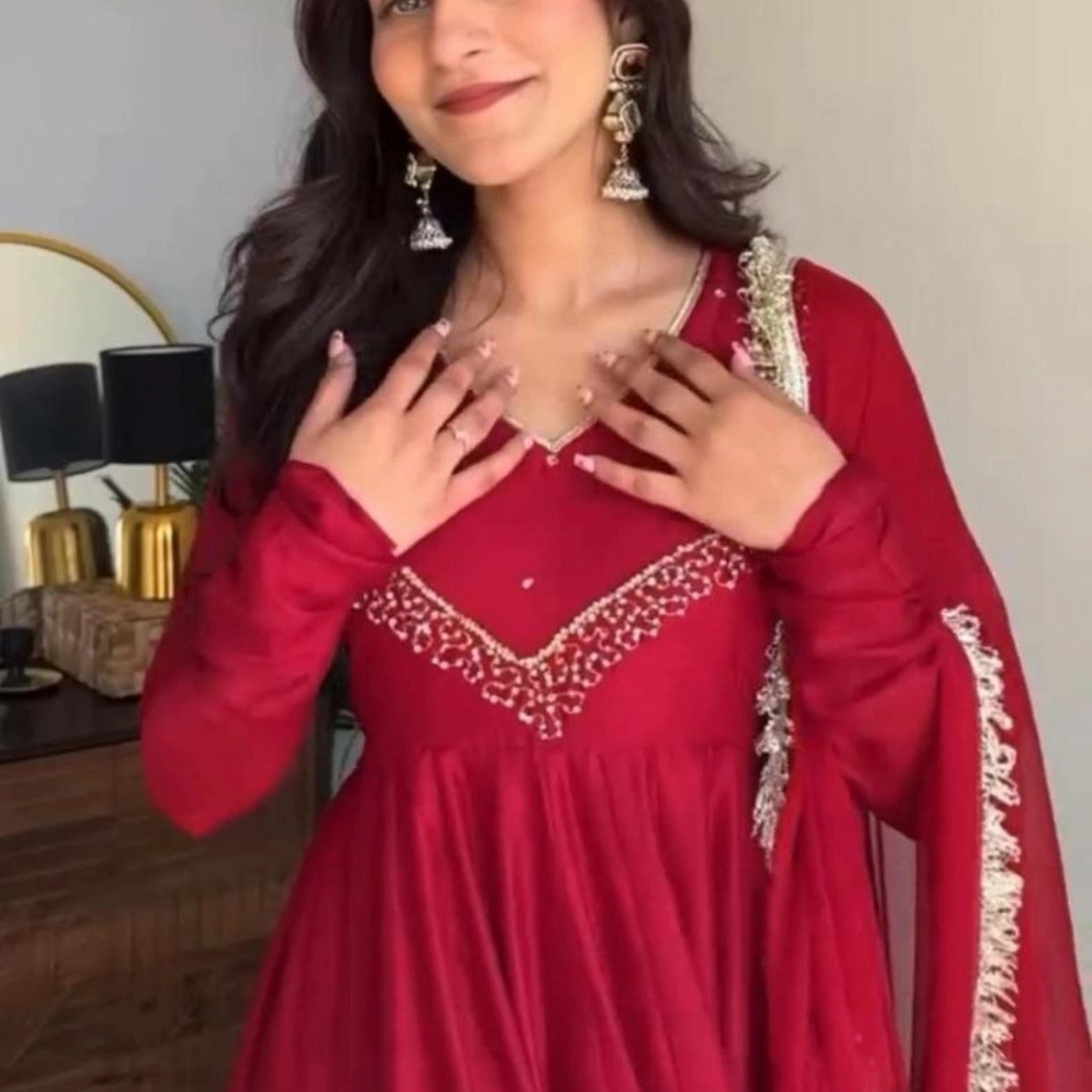 Riwaayat Party Wear Gown Set with Dupatta
