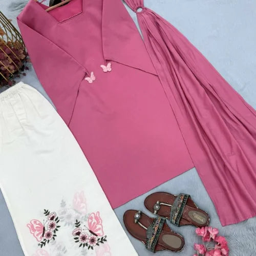 Roman Silk Designer Kurti Palazzo Set