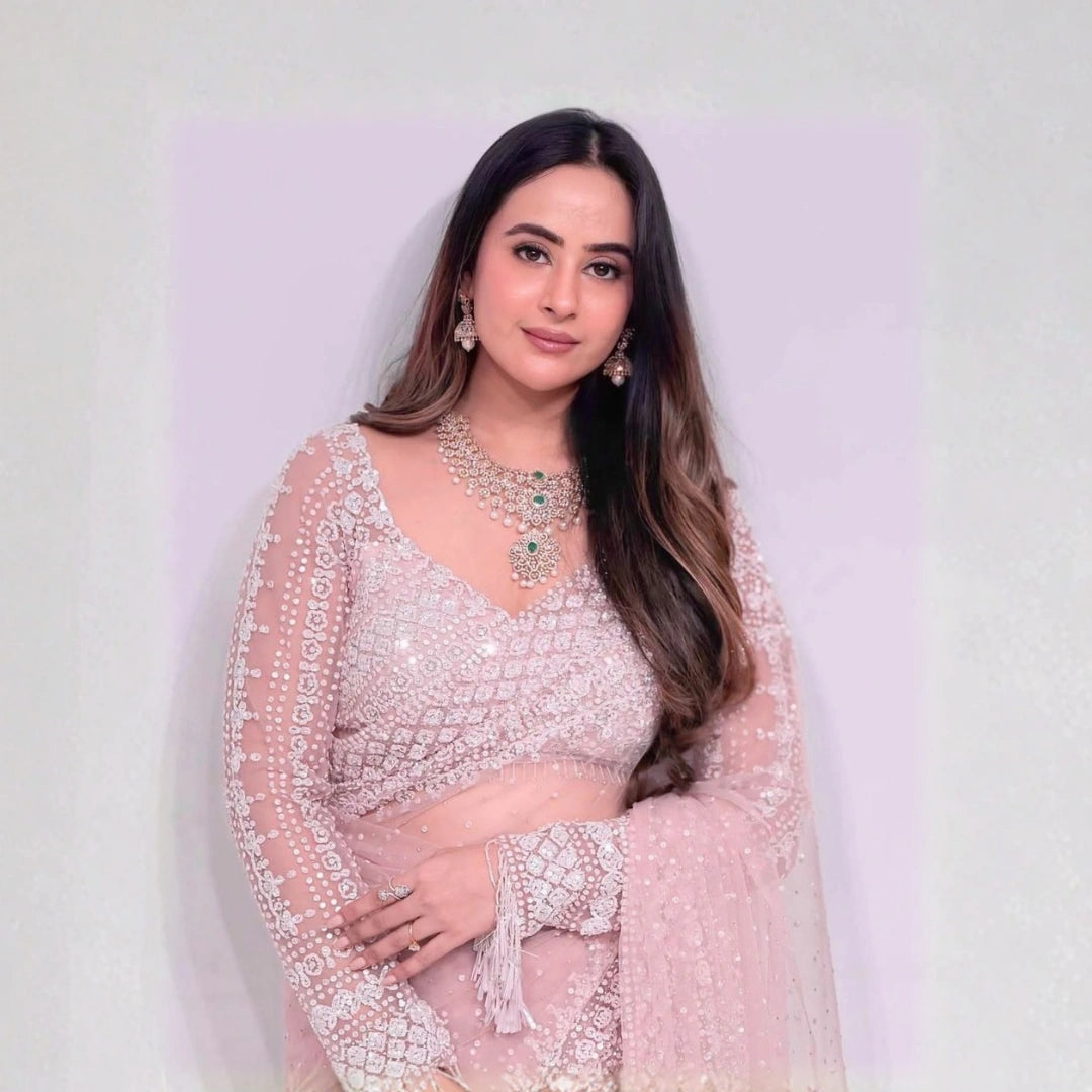 Noor Elegance Tassel Work Partywear Saree