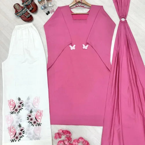 Roman Silk Designer Kurti Palazzo Set