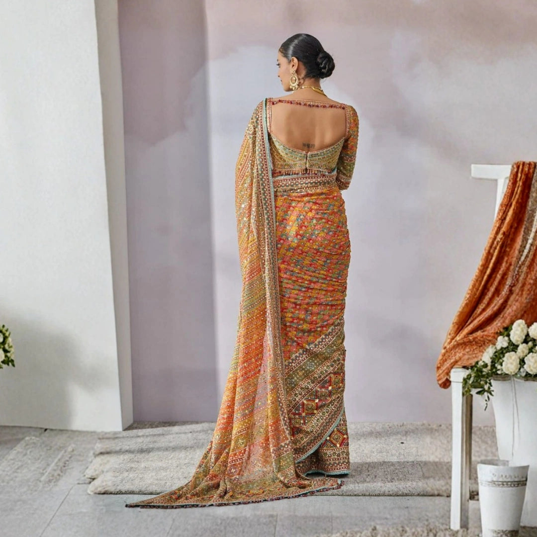 Ethnic Aura Premium Chinon Designer Blouse