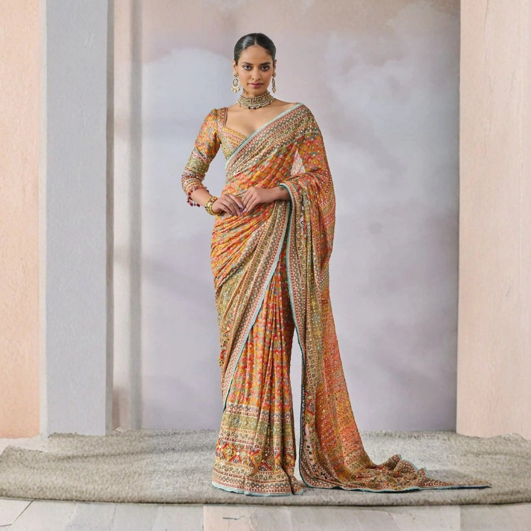 Ethnic Aura Premium Chinon Designer Blouse