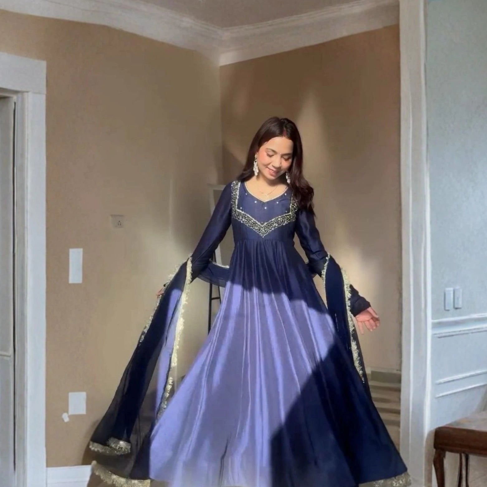 Riwaayat Party Wear Gown Set with Dupatta