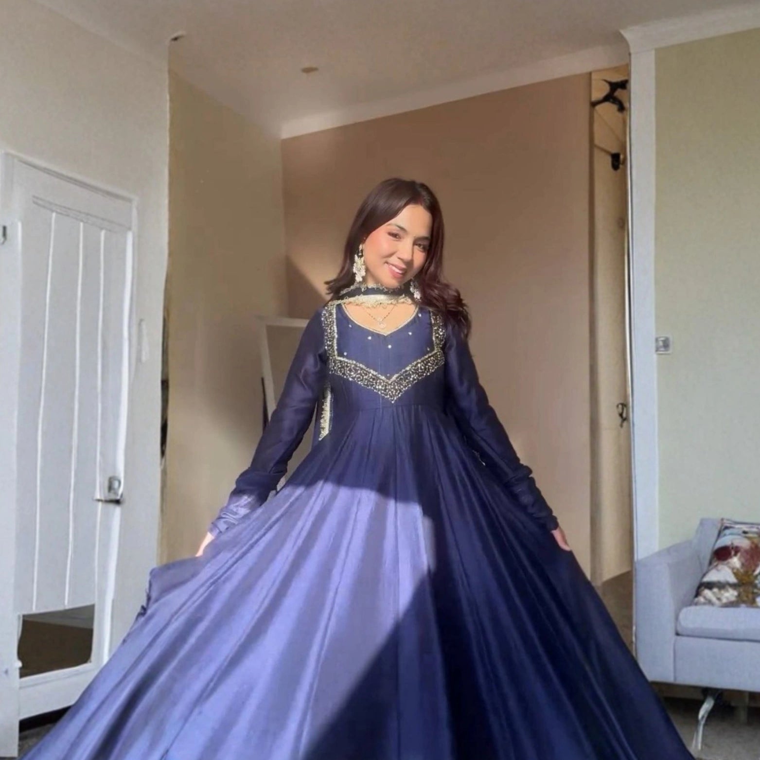 Riwaayat Party Wear Gown Set with Dupatta