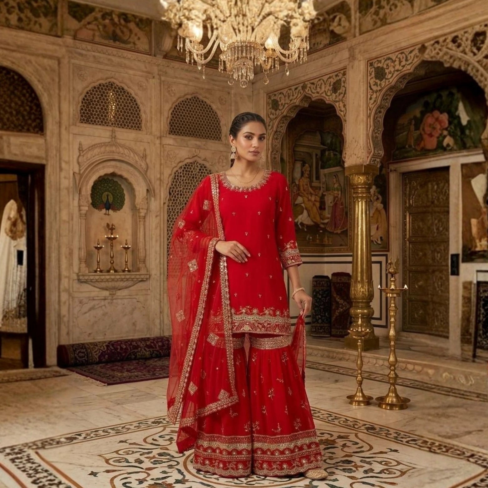 Gulnaar Festive Sharara Set