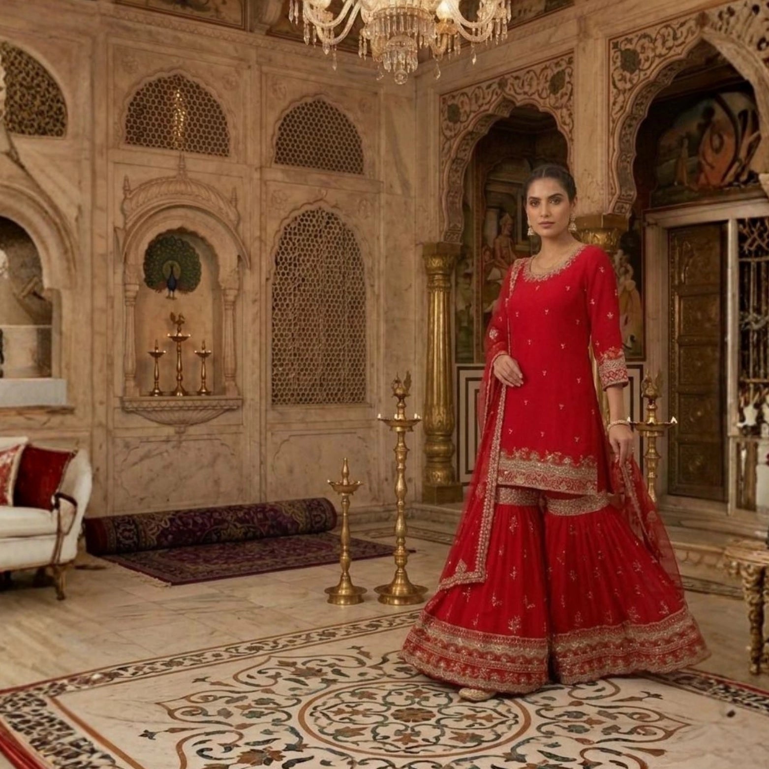 Gulnaar Festive Sharara Set