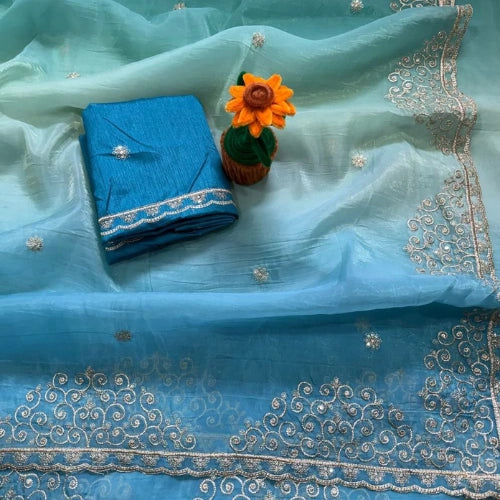 Golden Glow Crush Saree