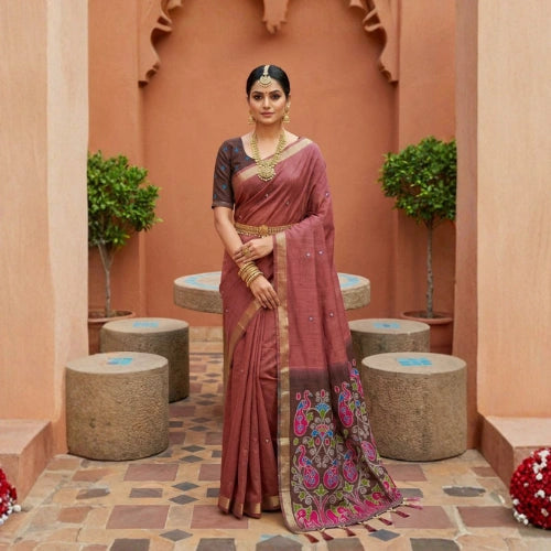 Meenakari Heritage Muga Cotton Saree